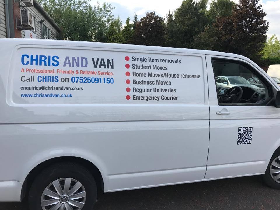Chris and Van / man and van Manchester logo