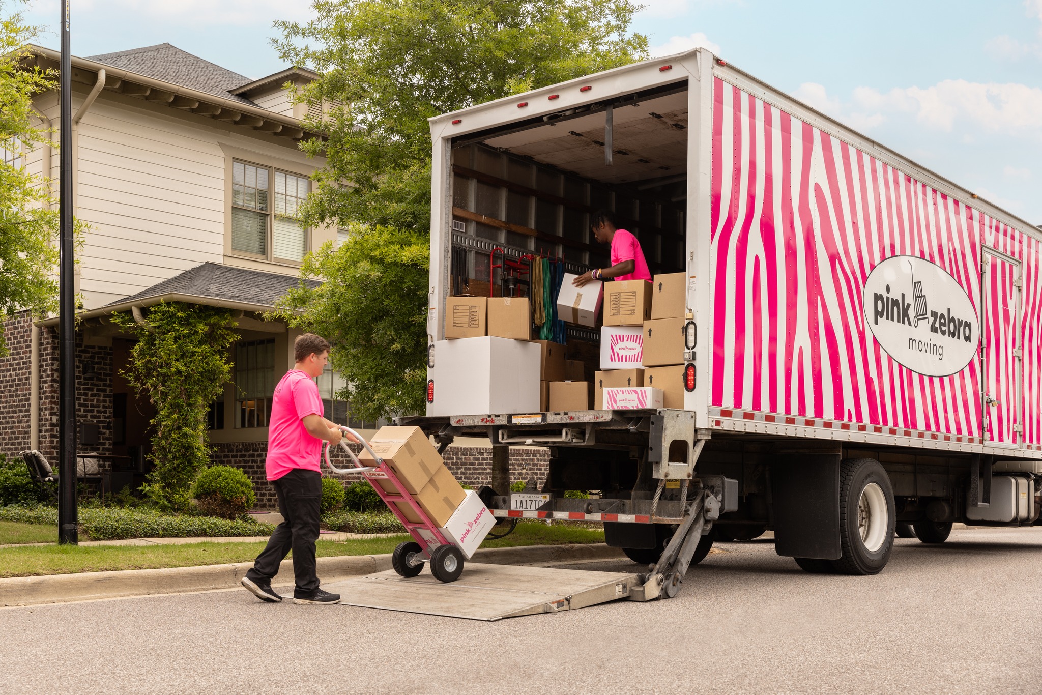 Pink Zebra Moving logo