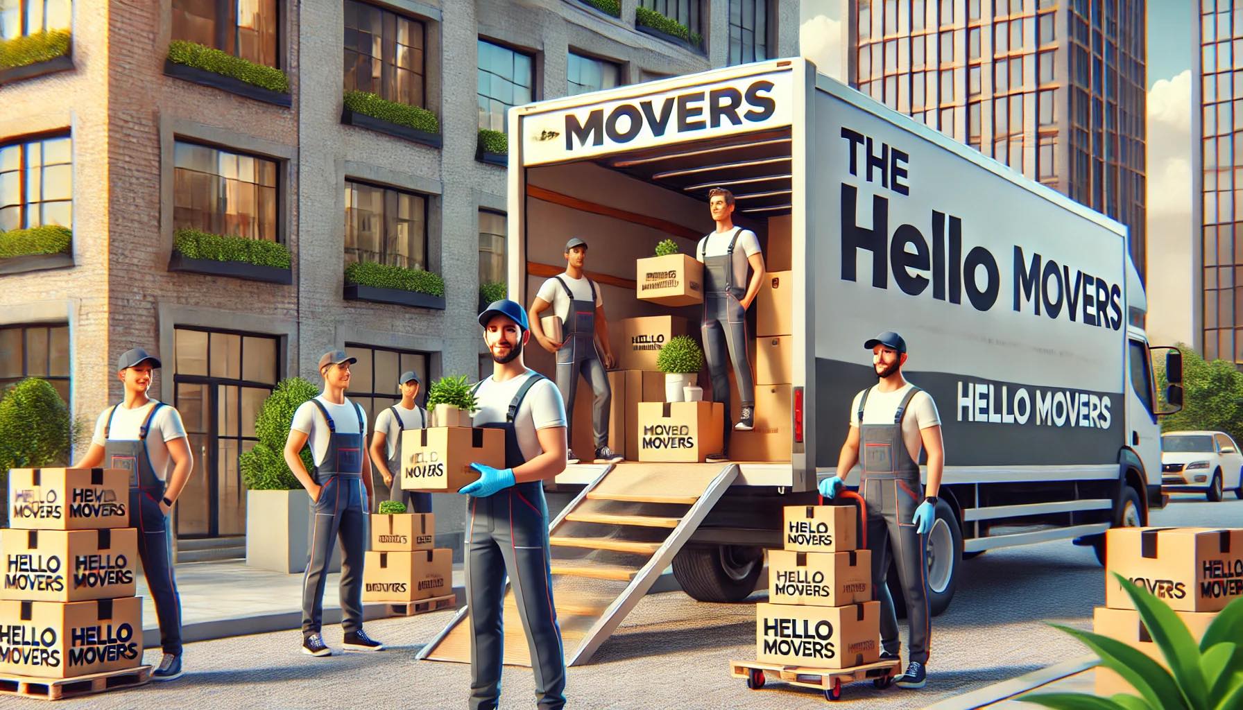 The Hello Movers Bedford Removals Company logo
