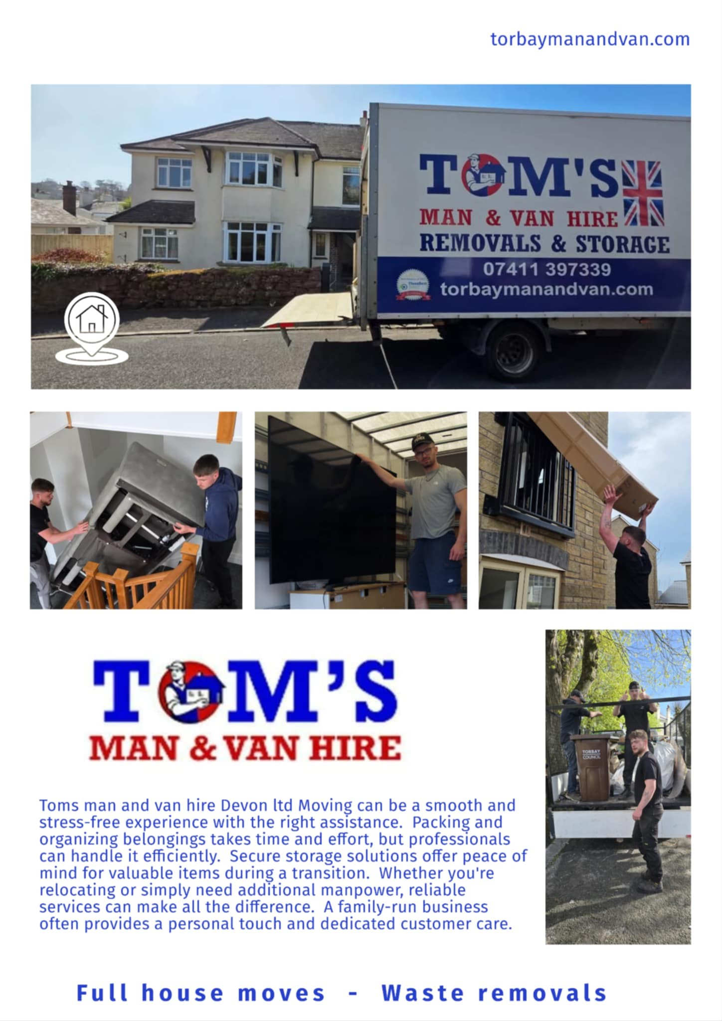 Tom's Man and Van Hire Devon Limited logo